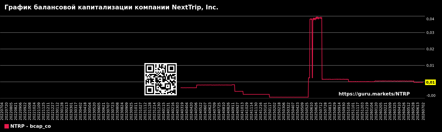График балансовой капитализации компании NextTrip, Inc.